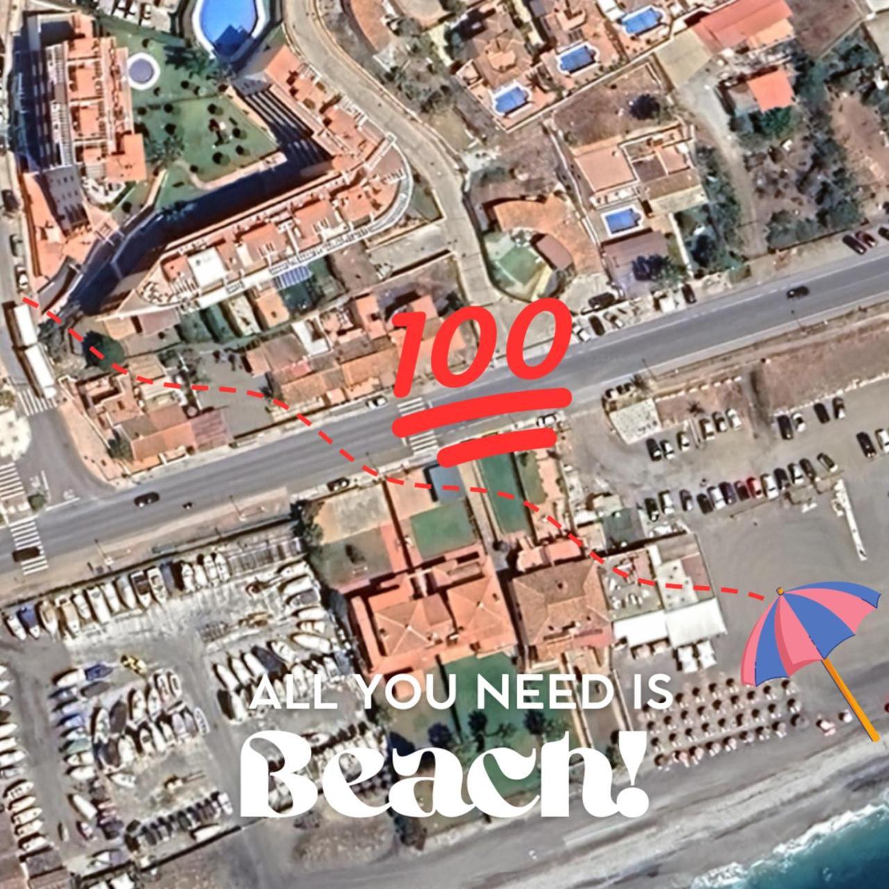 Escapada Familiar En Torrox Costa A 100M De La Playa, Vistas Al Mar Y Parking Gratis Apartman Kültér fotó